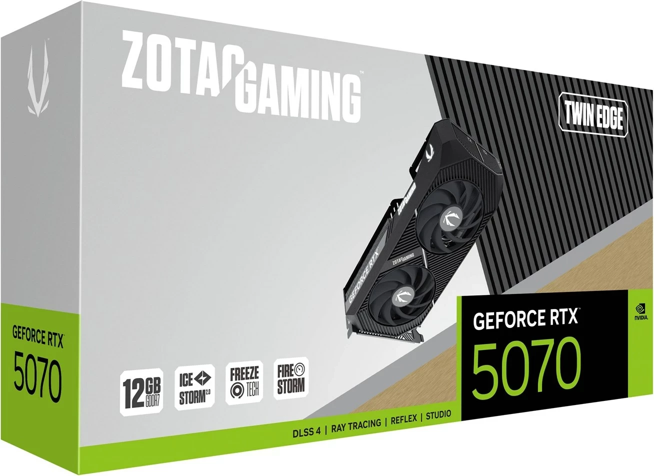 Kartelë grafike ZOTAC GAMING GeForce RTX 5070 Twin Edge, 12 GB GDDR7, e zezë