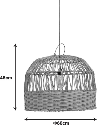 Llambë tavani Erdon Inart dru banane-rattan pe ngjyrë natyrale Φ60x45cm