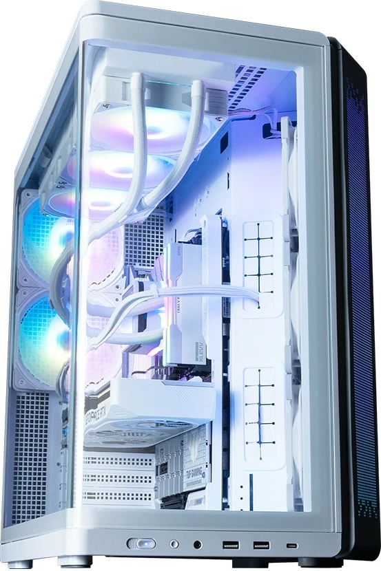 Kasë, Zalman P60, mid-tower, për ATX/Micro ATX/Mini ITX, 5x ARGB ventilatorë, e bardhë