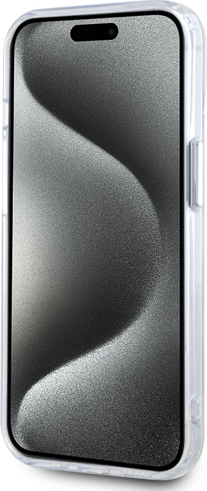 Mbështjellës Karl Lagerfeld IML Metal Karl Head MagSafe për iPhone 15, Bardhë