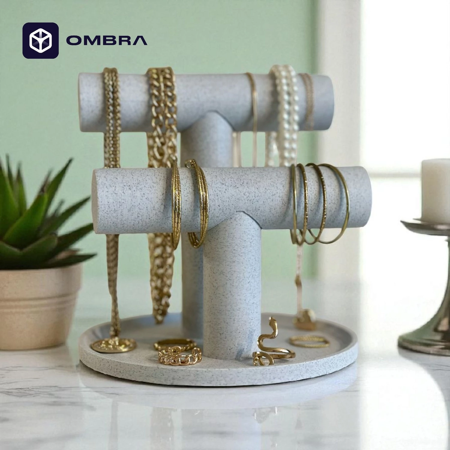 Organizues Bizhuterish – Set Dekorativ i Printuar, ngjyrë mermeri