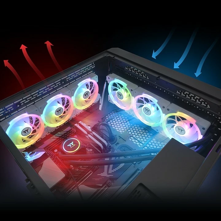 Ventilatorë Thermaltake SWAFAN EX12 ARGB, 12 cm, 3 copë, Bardhë