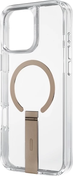Mbështjellës UNIQ Eleva me stand Vertica për iPhone 16 Pro 6.3", gold/taupe gold