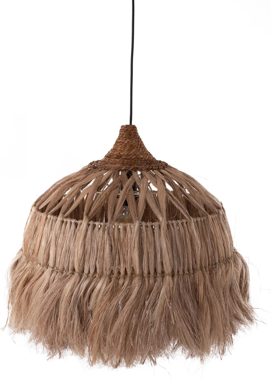 Llambë tavani me formë zile, fibra abaka natyrale, 50x50-80cm, FH7782