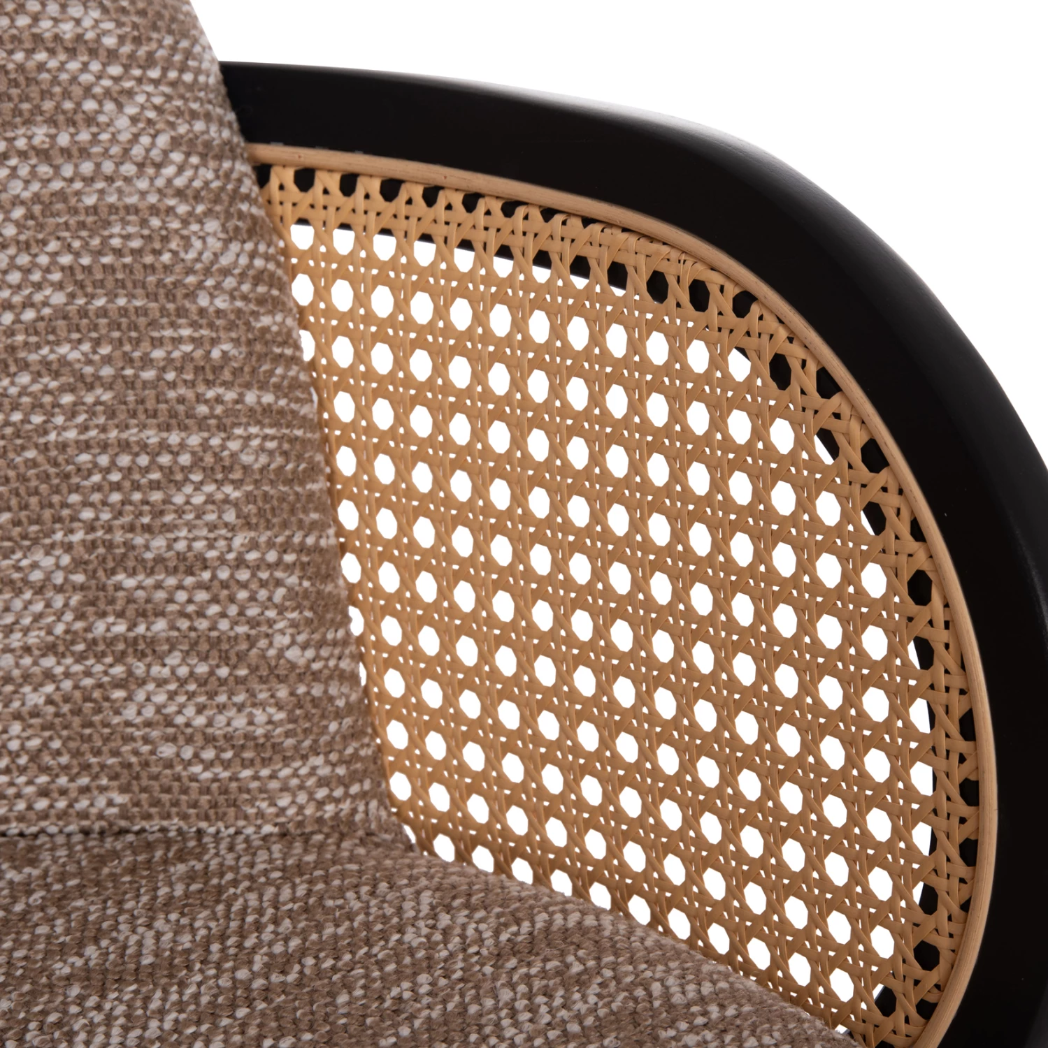 Karrige ngrënieje BECKER, dru i zi, stof kafe, 54x62x79cm