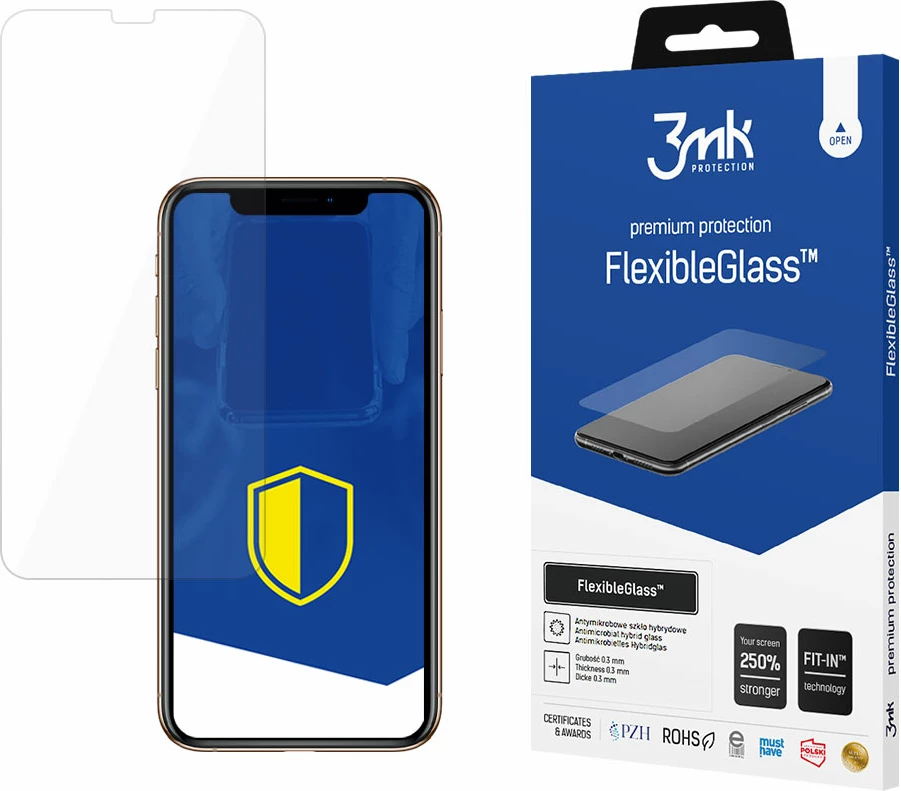 Xham mbrojtës hibrid 3mk FlexibleGlass për iPhone XS