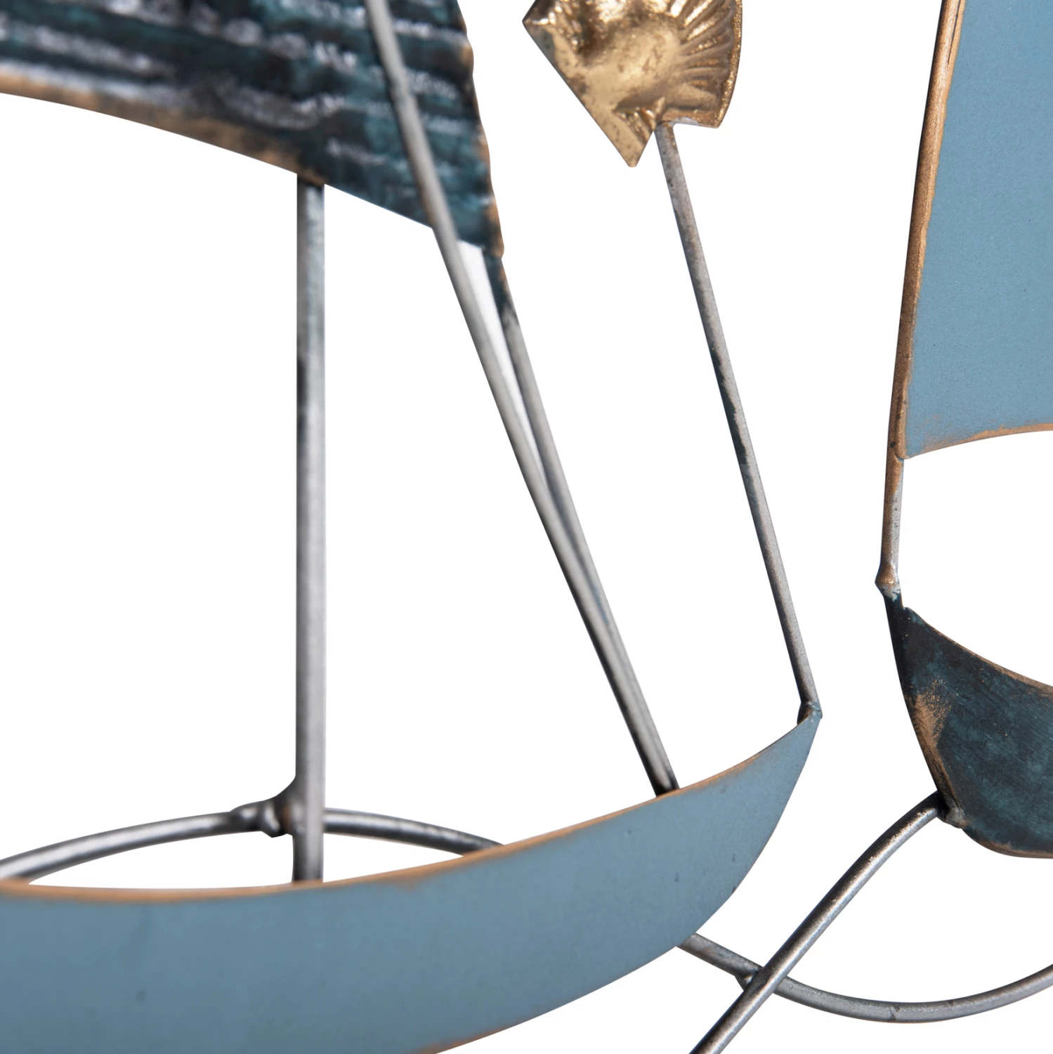 Dekor për mur katror, FH4203, metal-anije, 50x6x50 cm