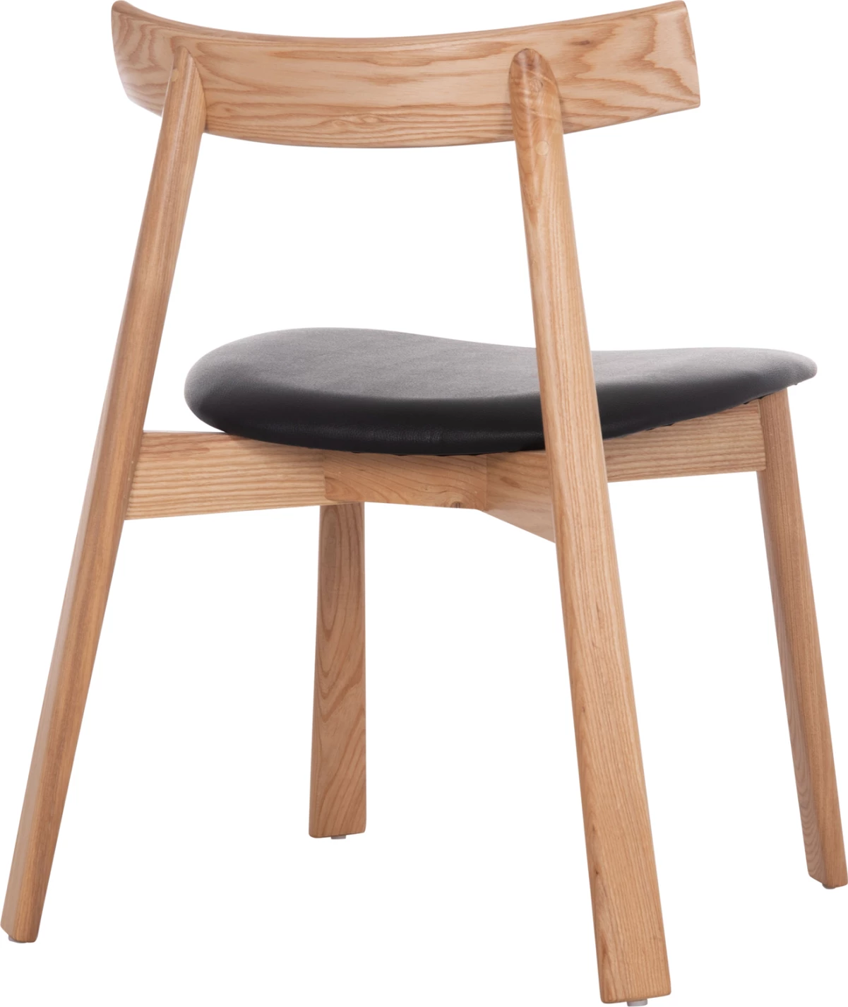 Karrige ngrënieje SEKAN, dru kauçuku, ulëse lëkurë sintetike e zezë, 60x54x72cm, set prej 2 copë