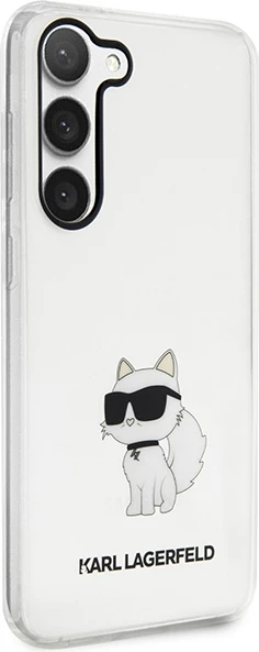 Mbështjellës Karl Lagerfeld KLHCS23SHNCHTCT për Samsung Galaxy S23, transparent, Choupette