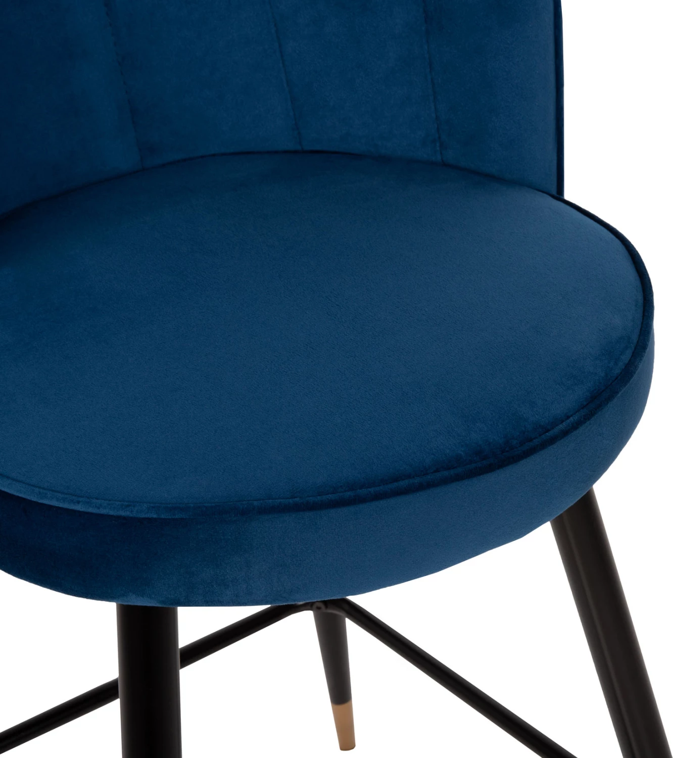 Karrige për bar VESNA, kadife blu, kornizë metalike e zezë, 50x50x90H cm., set prej 2 copë