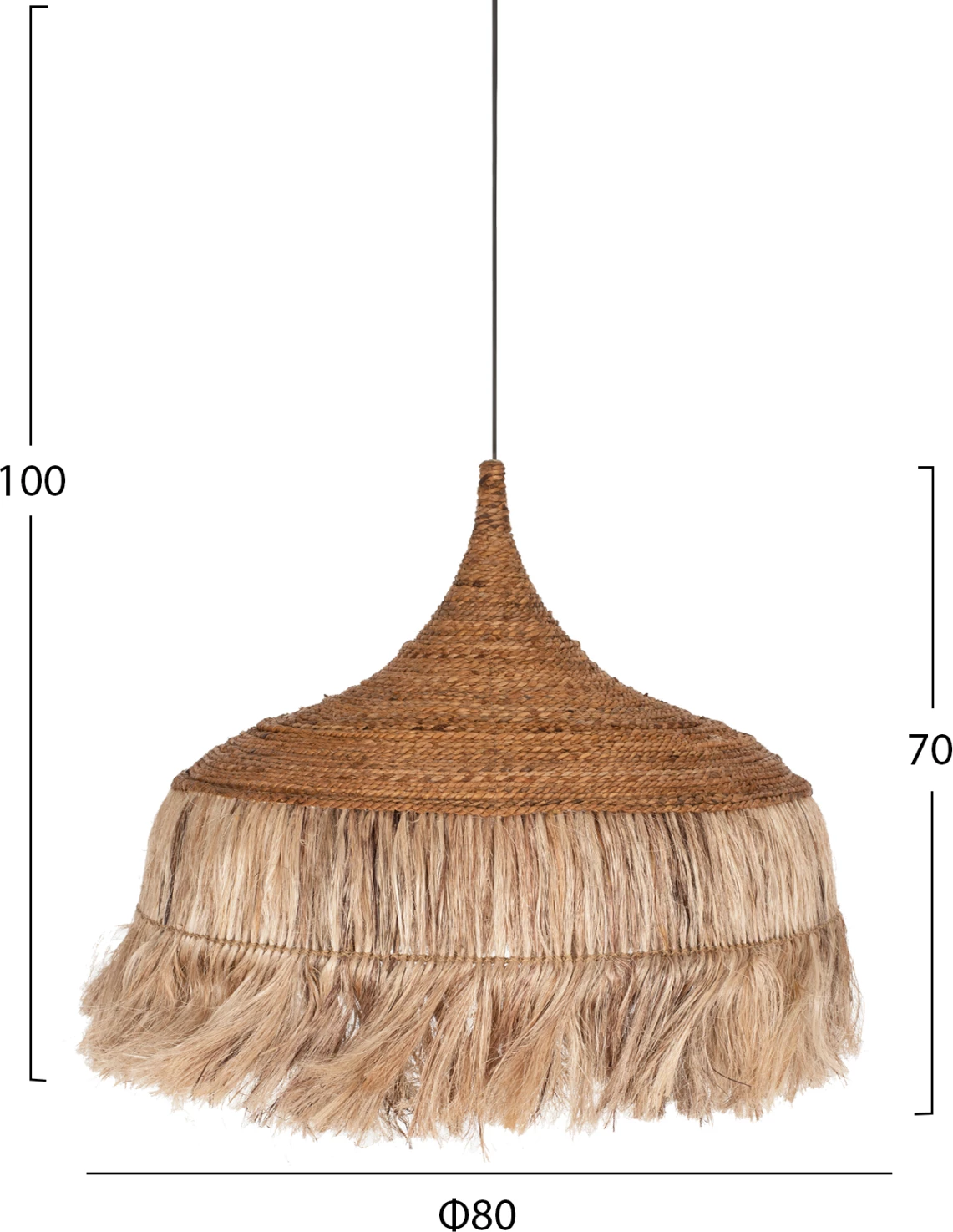 Llambë tavani me thekë, ngjyrë natyrale, 80x80x70H cm, FH7755