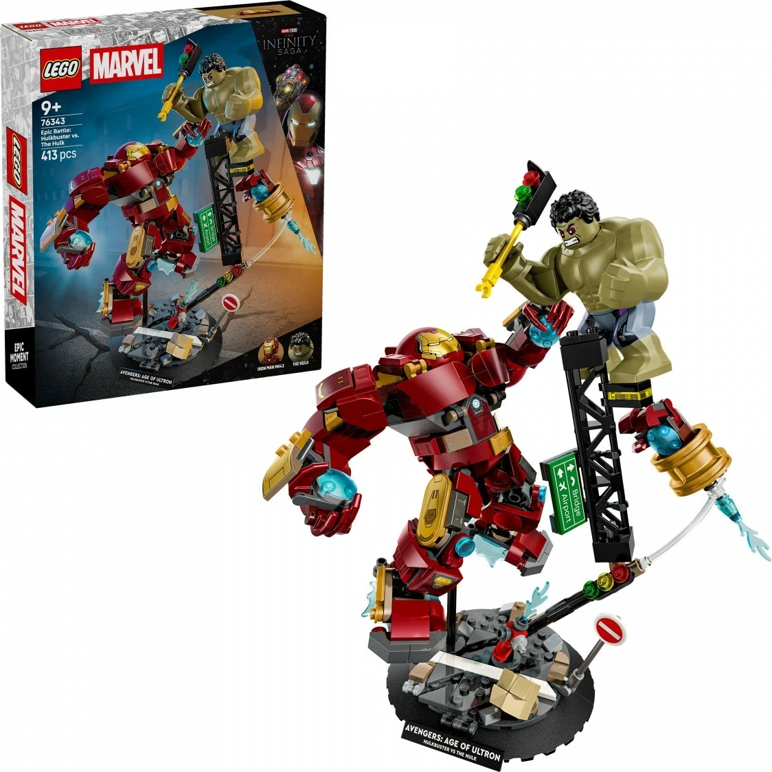 Set ndërtimi LEGO 76343 Marvel Super Heroes Epic Battle: Hulkbuster vs Hulk, 413 pjesë, 9+ vjeç