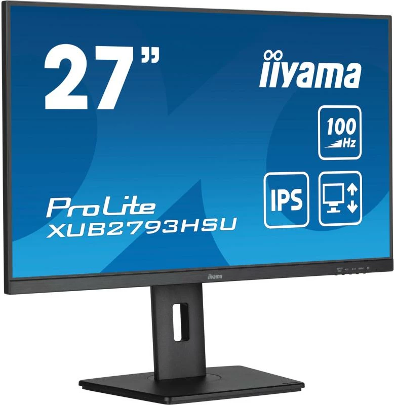 Monitor iiyama ProLite XUB2793HSU-B7 27" IPS 100Hz AdaptiveSync me altoparlantë, HDMI/DisplayPort, USB hub, zi