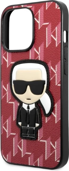 Mbështjellës Karl Lagerfeld Monogram Ikonik Patch për iPhone 13 Pro Max, i fortë, Kuq