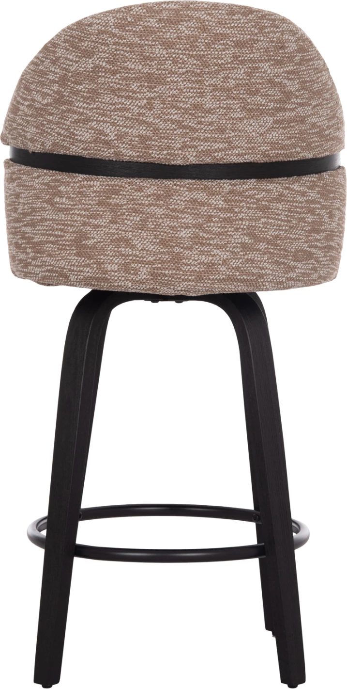 Karrige për bar rrotulluese Dekker, dru i zi, stof kafe, set prej 2 copë, 48x54x96cm