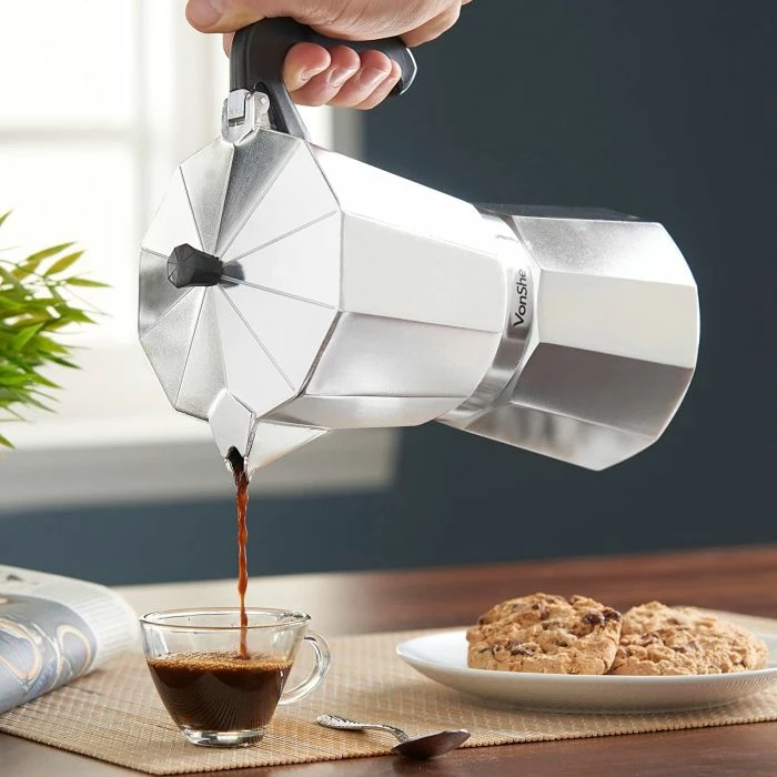 Aparat espresso (moka) Vonshef 1000144 600 ml 12 filxhana alumin, argjendi/zi