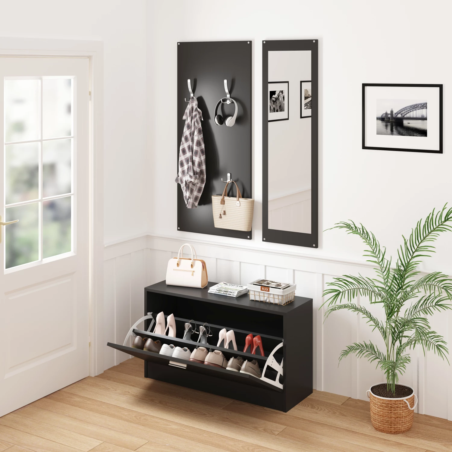 Set hyrje me pasqyrë VERN FH2476.02 melaminë ngjyrë wenge 80x27x175Hcm