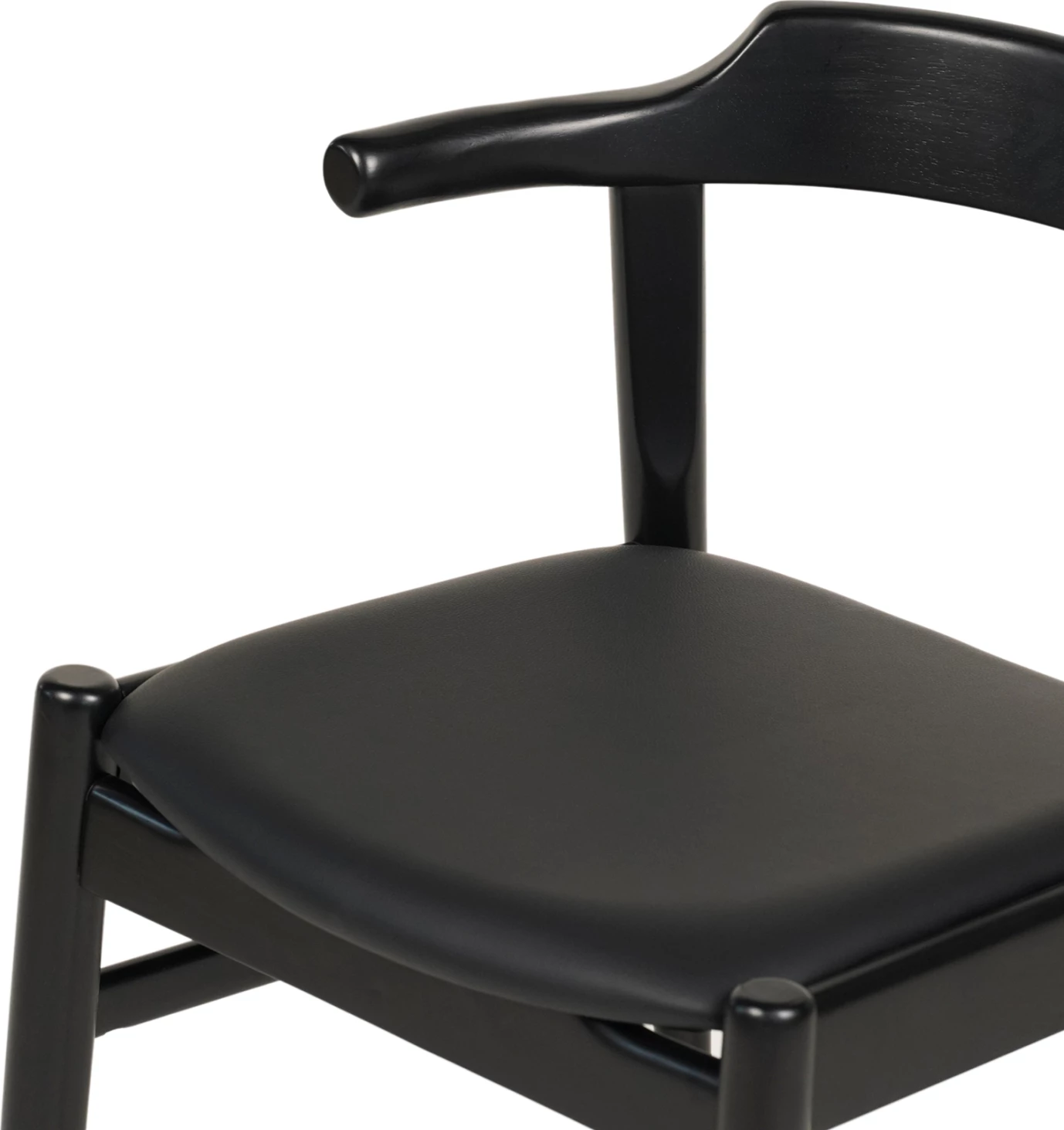 Karrige për ngrënie CERSEI FH9946.02 dru gome & PU ngjyrë e zezë 57x54x74Hcm