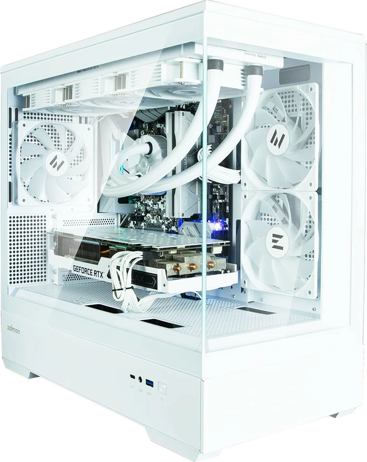 Kasë Zalman P30 White V2, Mini Tower, ARGB, Micro ATX, xham i temperuar, e bardhë