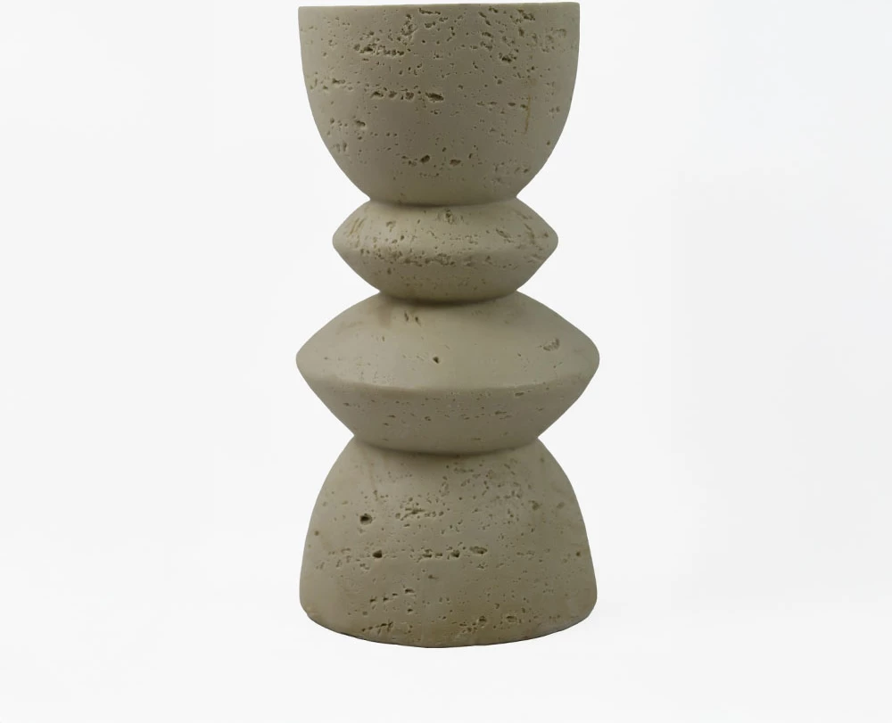 Mbajtës qirinjsh EQUINOX II, rrëshirë, bezhë, 10x10x20cm