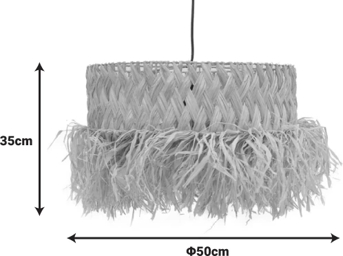 Llambë tavani prej sisali Annhele Inart, ngjyrë natyrale, D50x35cm