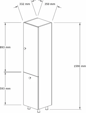 Kabinet Gingo melaminë bardhë 33x35x159cm