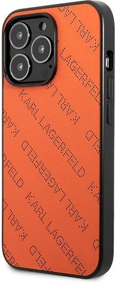 Mbështjellës Karl Lagerfeld Perforated Allover për iPhone 13 Pro / 13 6.1", Portokalli
