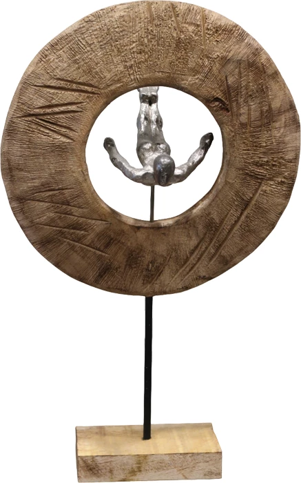 Dekor tavoline Manny Inart dru mango-alumin 31x18x50cm