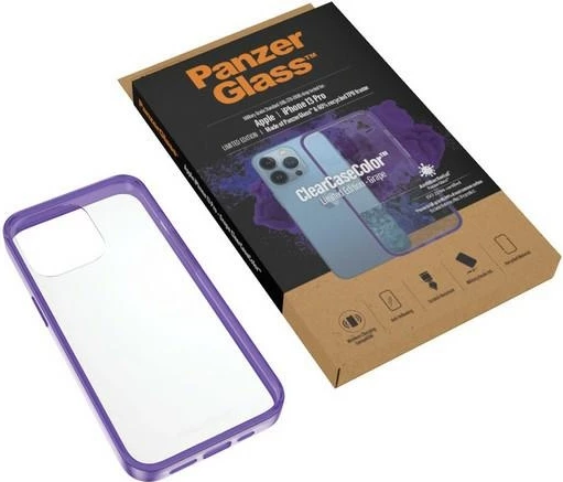 Mbështjellës PanzerGlass ClearCase për iPhone 13 Pro, transparent vjollcë