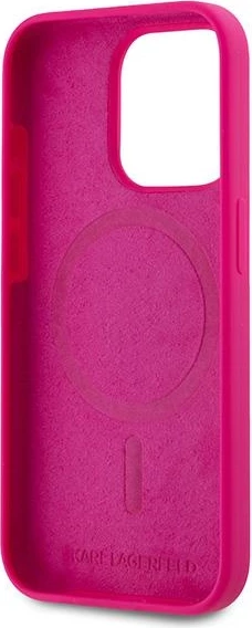 Mbështjellës Karl Lagerfeld Silicone Choupette Head MagSafe për iPhone 15 Pro, Rozë