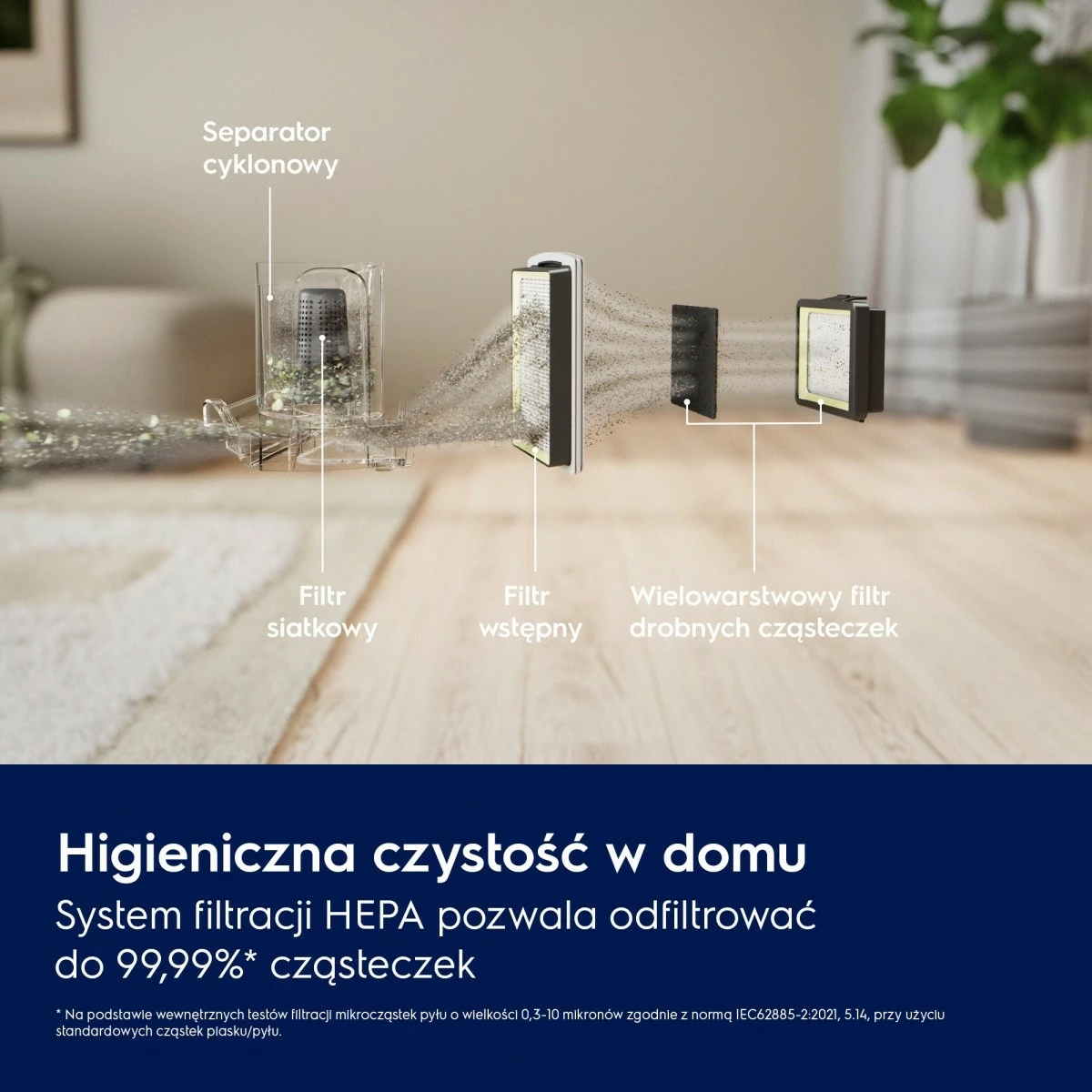 Fshesë me korrent pa qese Electrolux EL51C1LDB 1000 W, 2 L, HEPA, rreze 9 m, blu