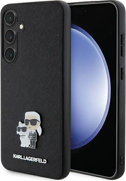 Mbështjellës Karl Lagerfeld Saffiano Karl&Choupette Pin për Samsung Galaxy S24+ S926, i zi