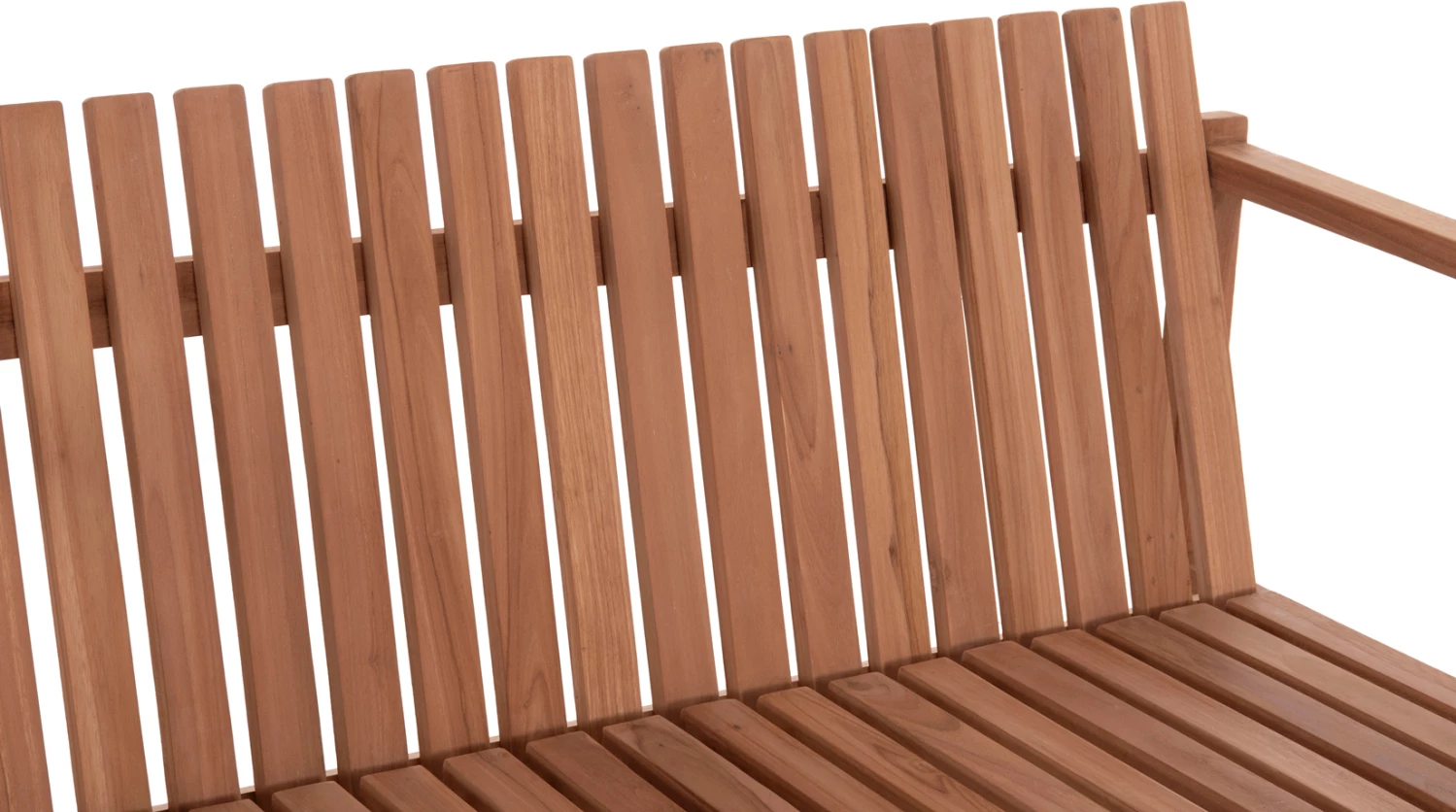 Bankë për jashtë, 2 vende, dru tik, ngjyrë natyrale, VED FH18124, 130x60x86cm