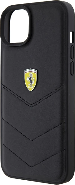 Mbështjellës Ferrari FEHCP15MRDUK për iPhone 15 Plus 6.7", hardcase, lëkurë natyrale, e zezë