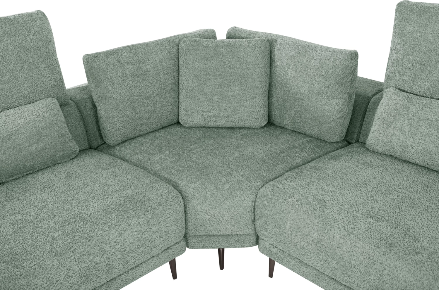 Kënd divani SYMMET FH3269.06, pëlhurë mente, këmbë antracit me shkëlqim, 314x236x90-102H cm