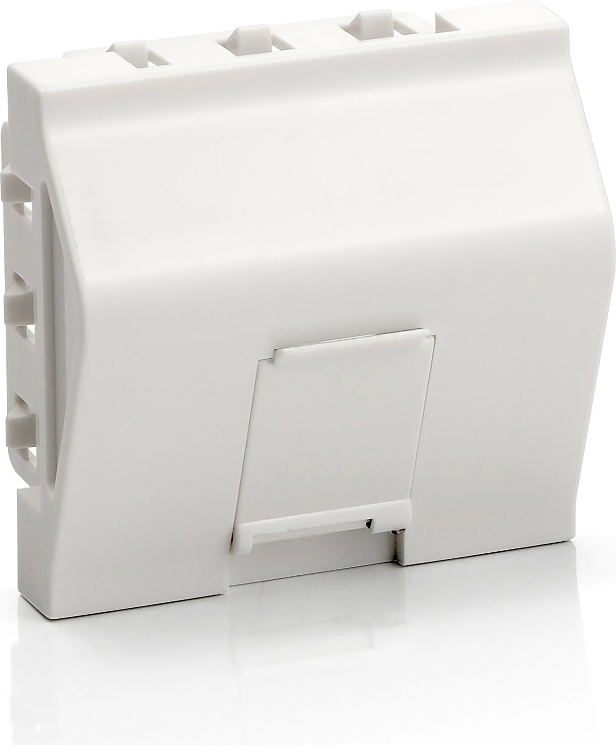 Insert modular francez EQUIP, 45x45mm, për 1 Keystone Jack, ABS, bardhë