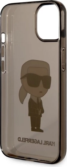 Mbështjellës Karl Lagerfeld Ikonik Karl për iPhone 14 Plus, i zi