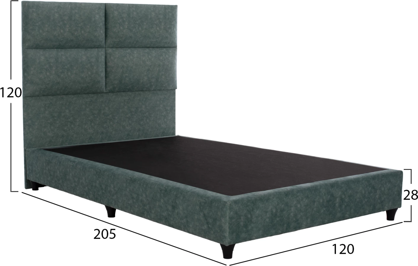 Krevat Milo FH646.27, pëlhurë e tipit NUBUCK, jeshile, 120x200cm