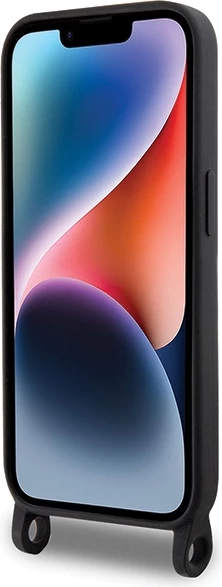 Mbështjellës Karl Lagerfeld Crossbody Silicone Choupette për iPhone 15 Pro Max, i zi, me rrip