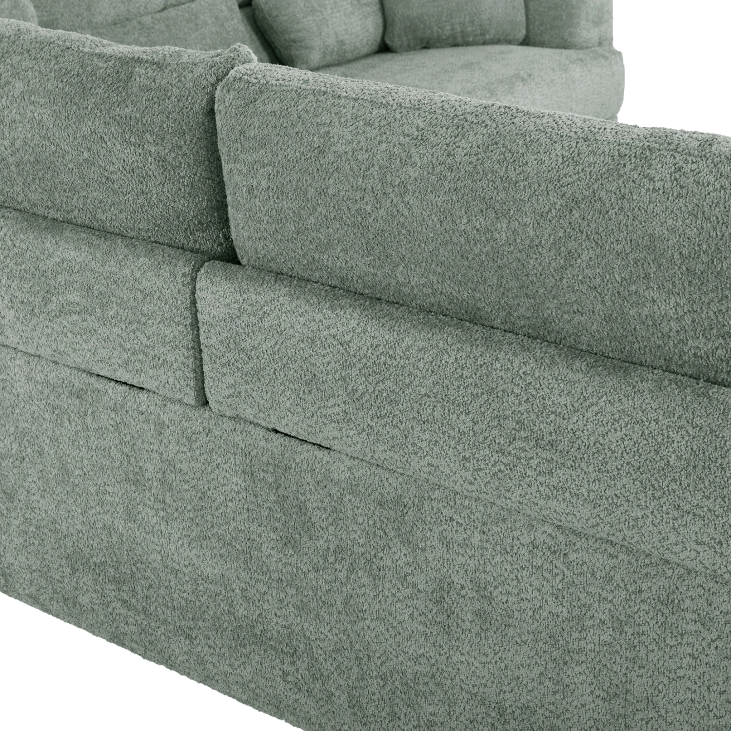 Kënd divani SYMMET FH3269.06, pëlhurë mente, këmbë antracit me shkëlqim, 314x236x90-102H cm