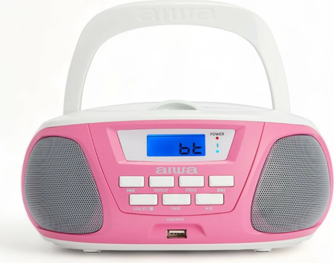 Radio Boombox Portativ me Bluetooth, CD dhe MP3 AIWA BBTU-300PK (Pembe)