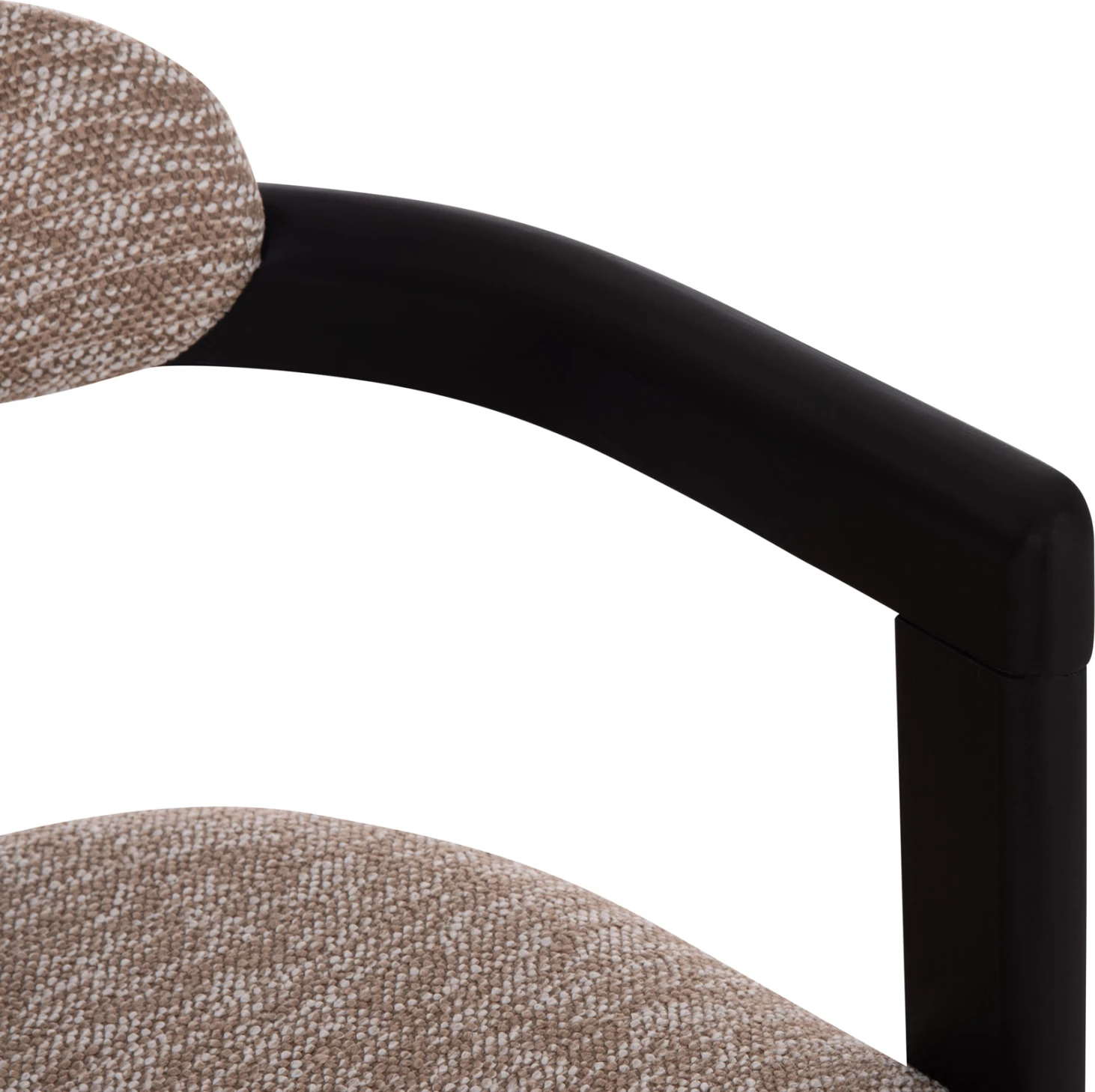 Karrige ngrënieje KALL, stof kafe, dru i zi, FH18247.02, 56x45x73cm