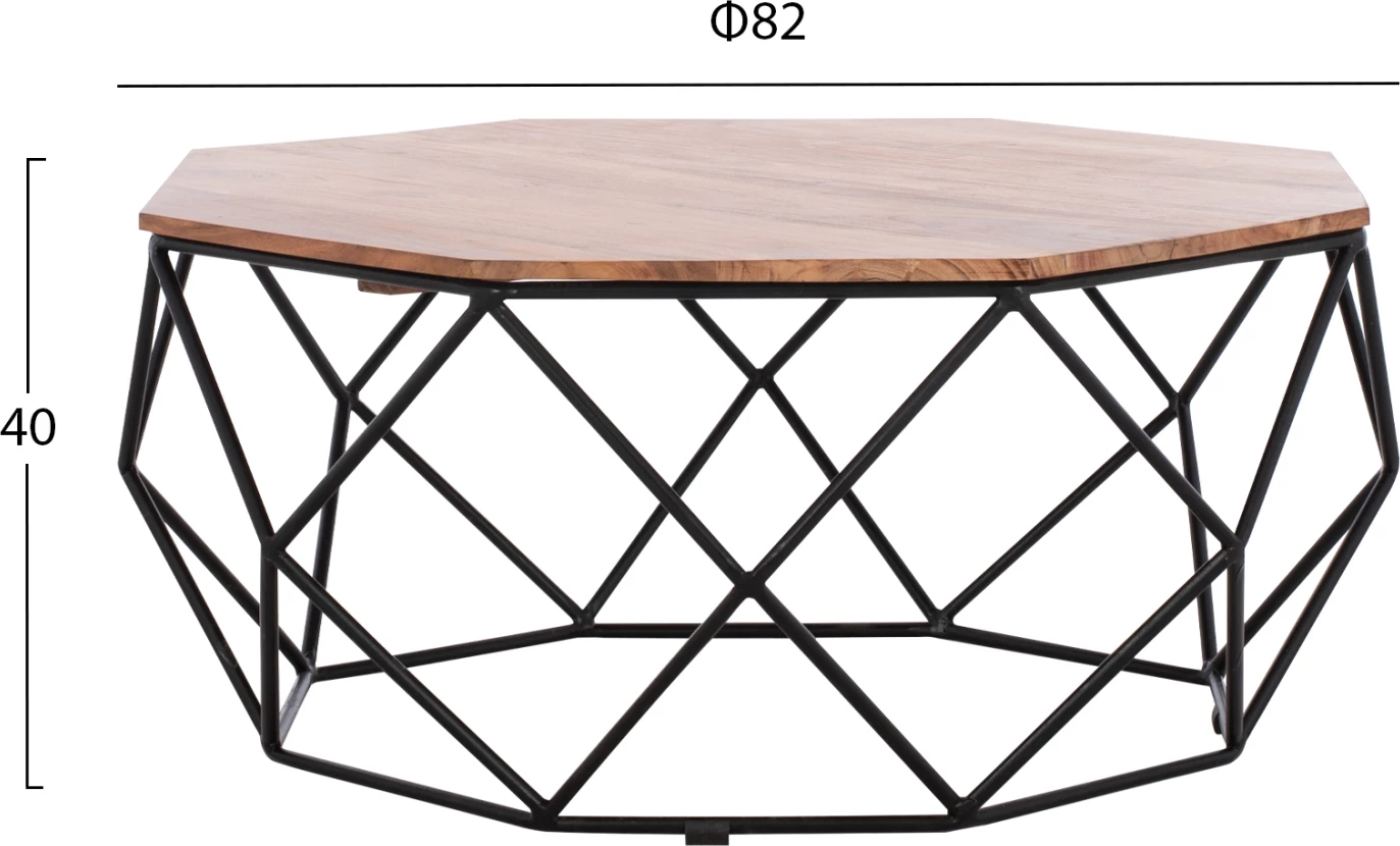 Tavolinë kafeje, dru akacie, Φ82x40H