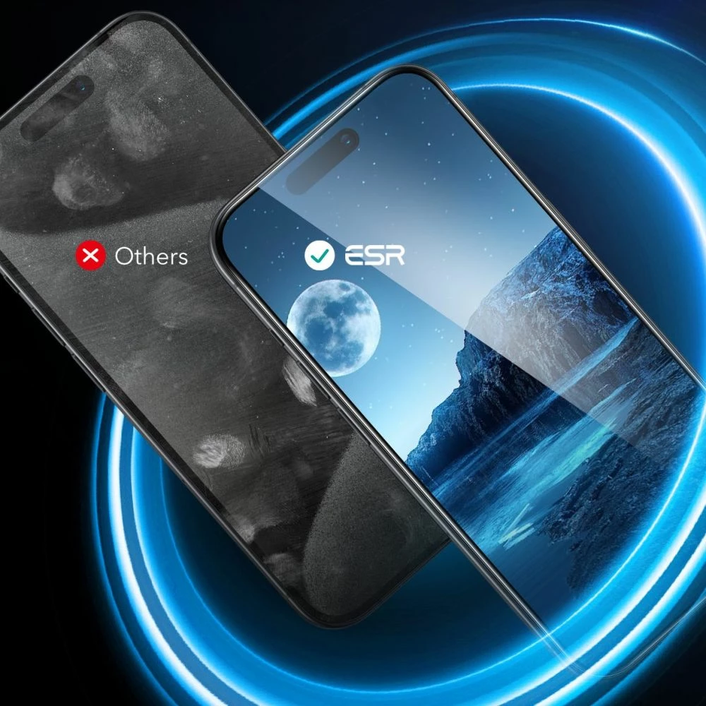 Mbrojtës ekrani xhami ESR për iPhone 15 Pro Max, 2 copë, Transparent