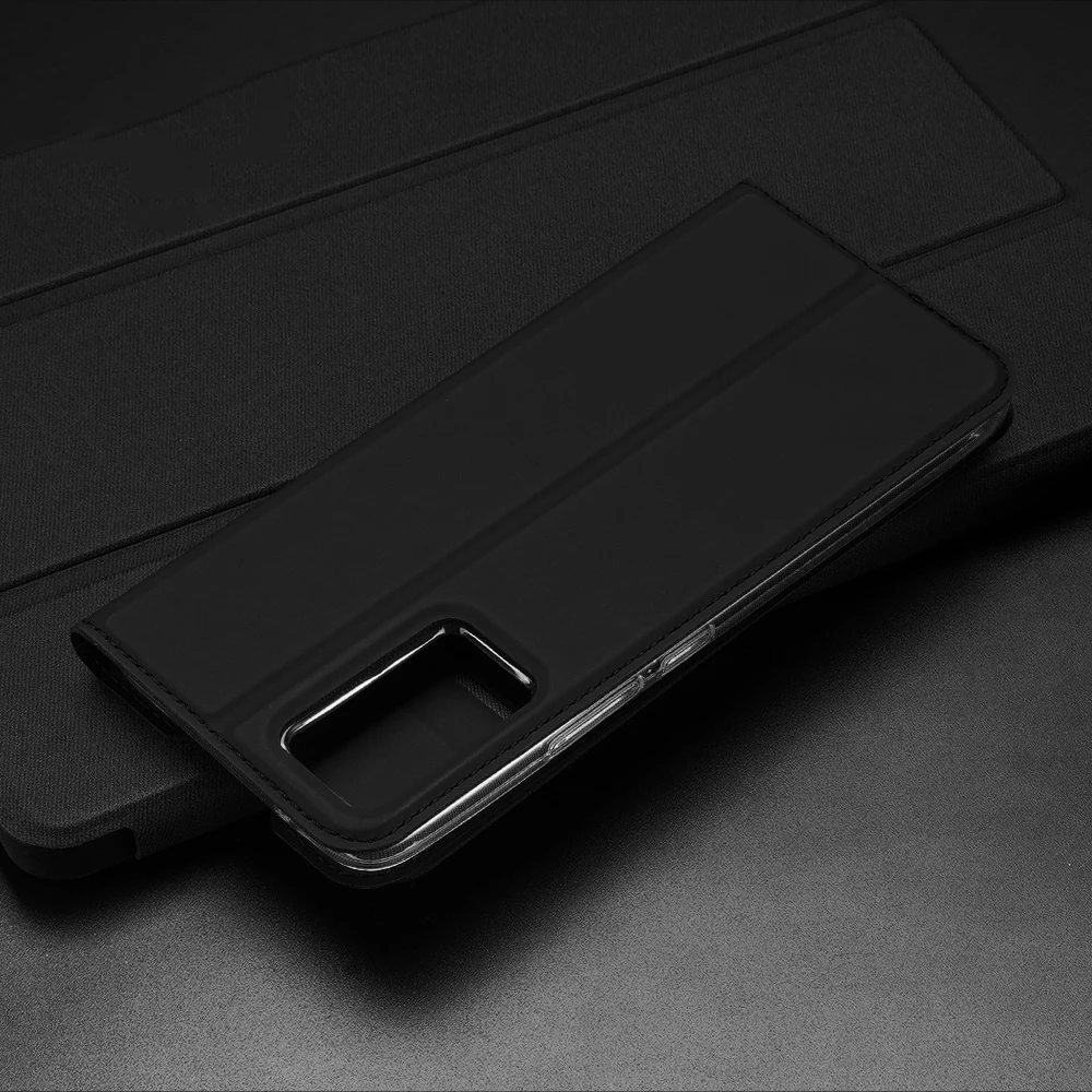 Mbështjellës Dux Ducis Skin Pro për Vivo V23e, me kapak, xhep kartelash dhe mbajtëse, e zezë