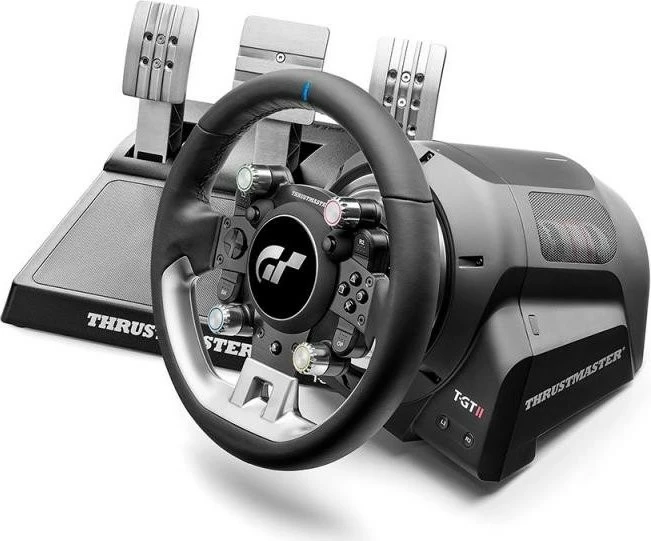 Set timoni Thrustmaster T-GT II me 3 pedale, për PC/PS4/PS5, Force Feedback, i zi/gri