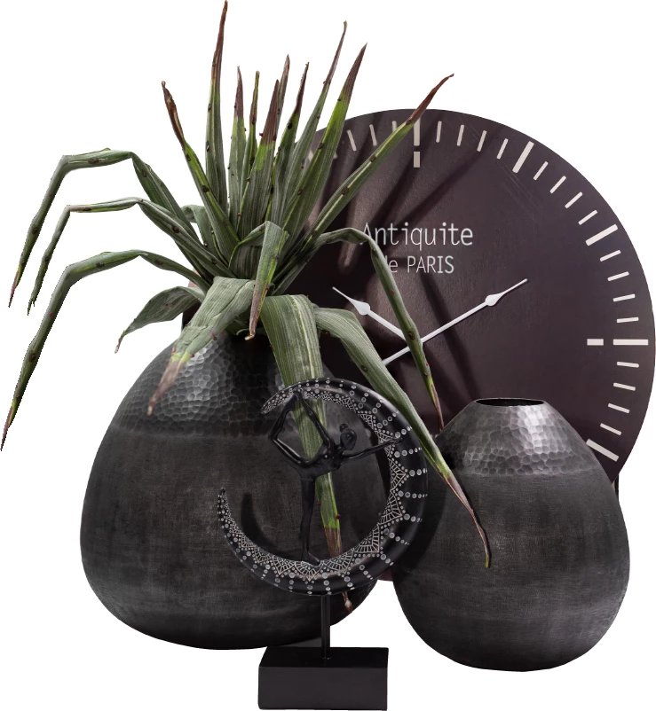 Orë muri ZEIT, MDF, e zezë, 60x60x5cm