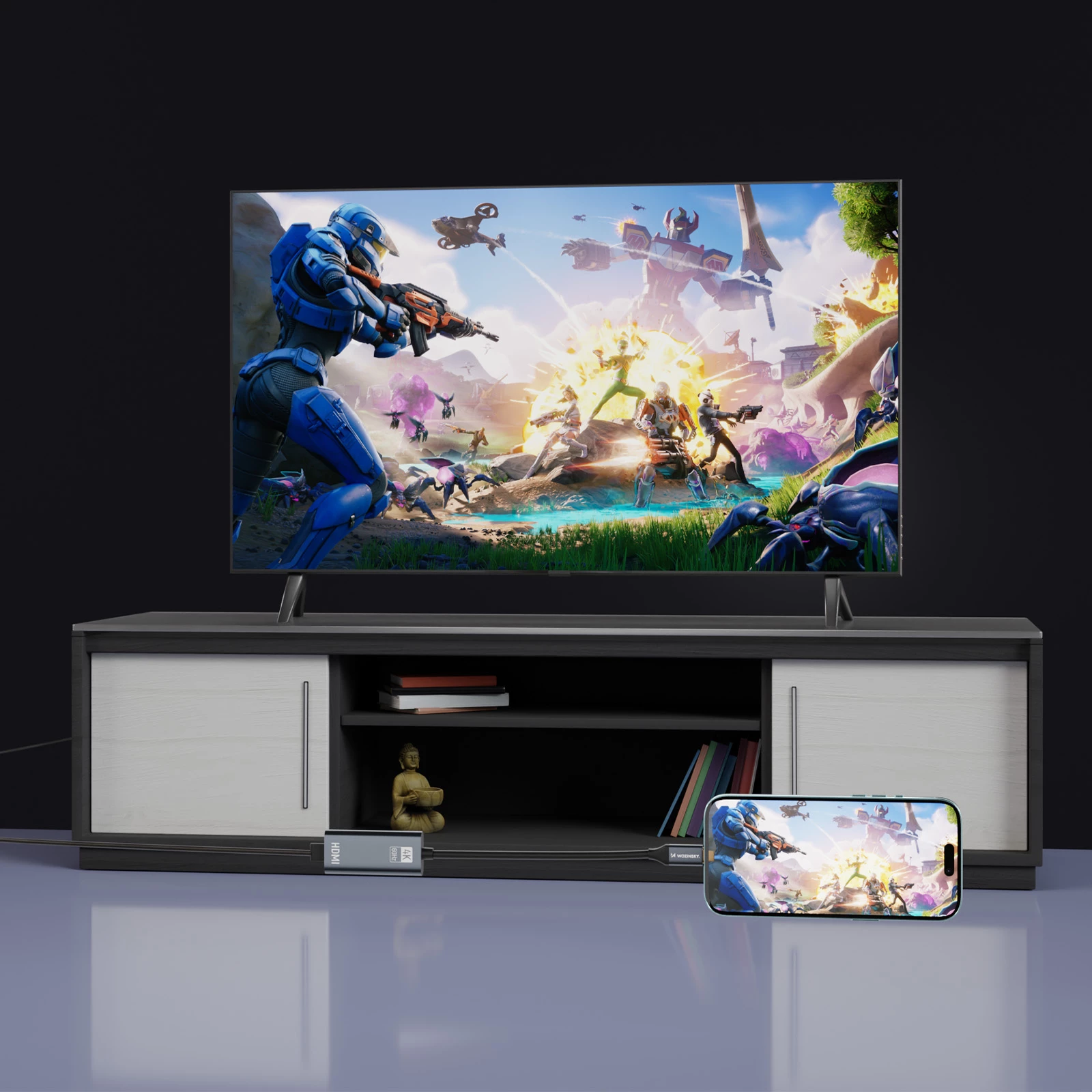 Adapter USB-C në HDMI 4K 60Hz, Wozinsky WACH-01, i zi