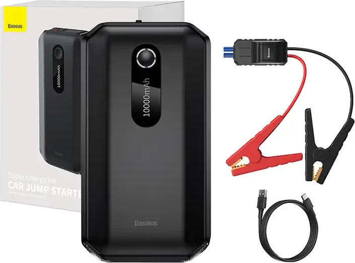 Jump starter Baseus CGNL020101, 10000mAh, 1000A, USB, e zezë