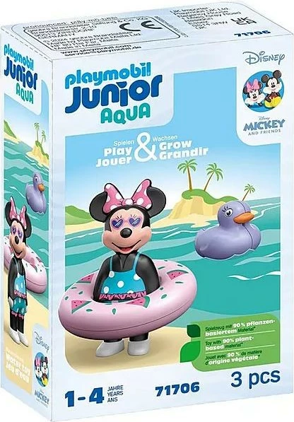 Set lodrash figurina Playmobil Junior Disney 71706, Minnie Mouse me rreth noti dhe rosë, 3 copë